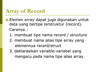 2. Array of Record (Struktur Data) | PDF