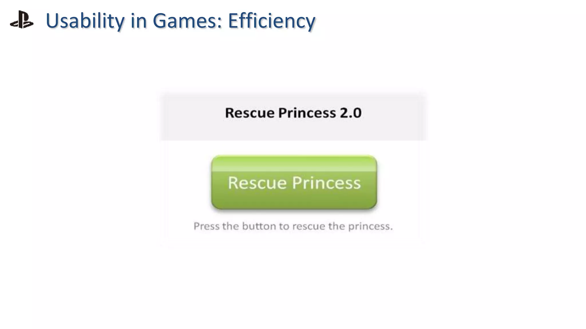 Usability in Games: Efficiency
 