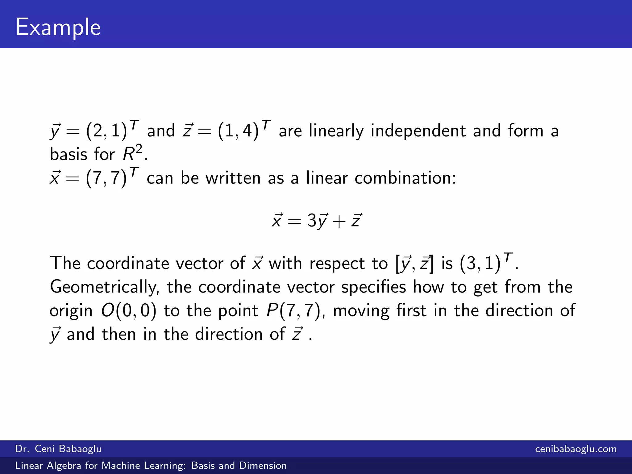 2. Linear Algebra for Machine Learning: Basis and Dimension | PDF