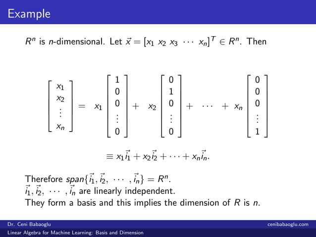 2. Linear Algebra for Machine Learning: Basis and Dimension | PDF ...