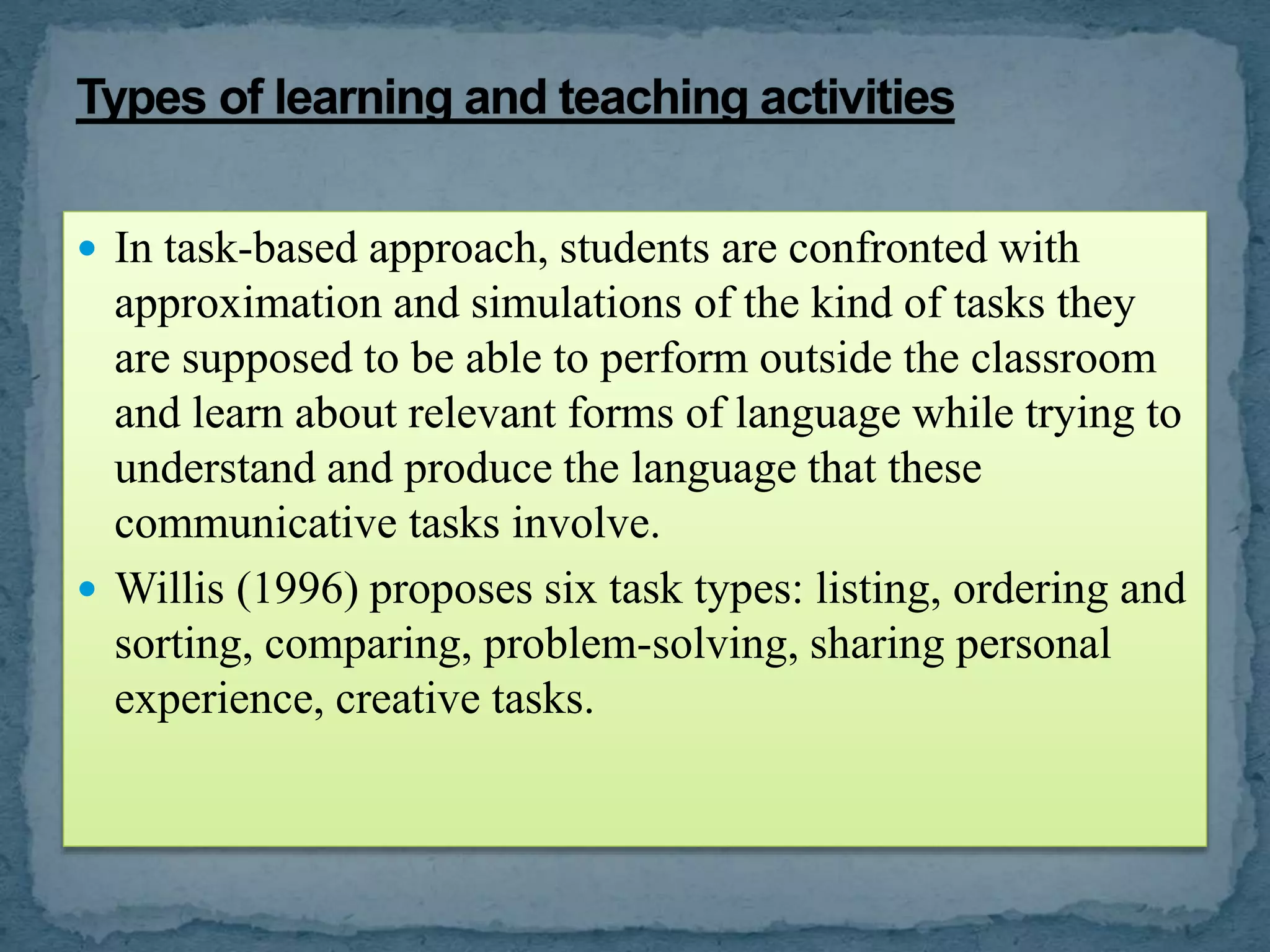 task based language teaching TBLT | PPTX