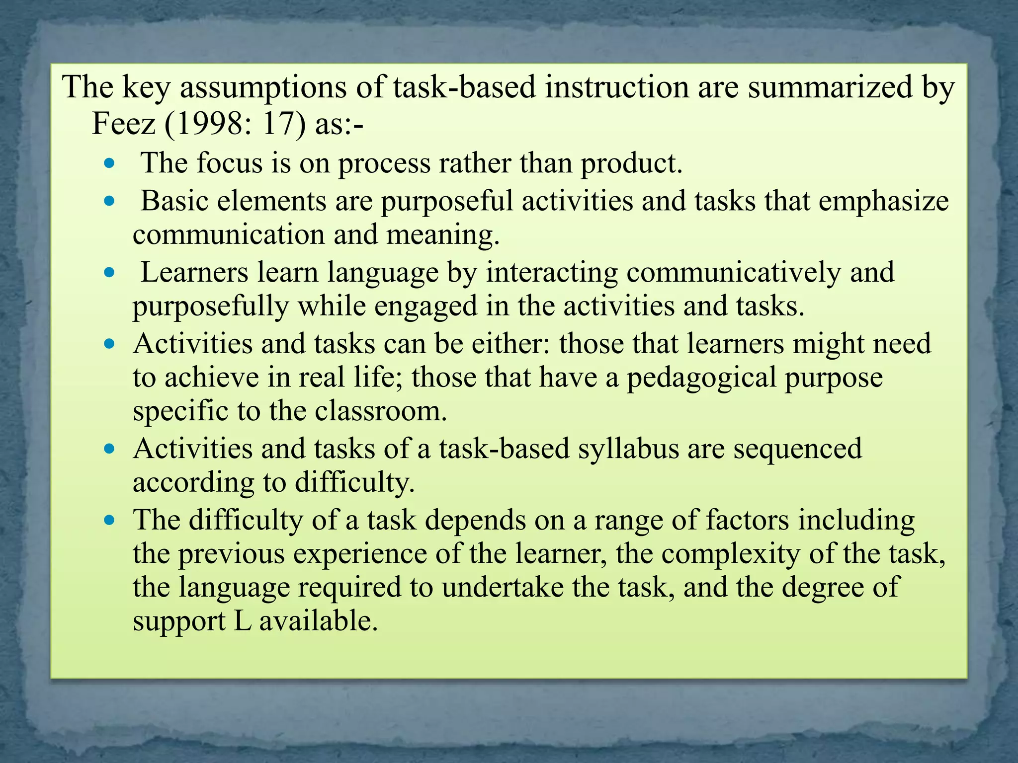 task based language teaching TBLT | PPTX