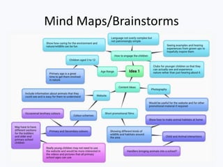 Mind Maps/Brainstorms
 