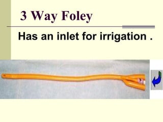 3 Way Foley
Has an inlet for irrigation .
 