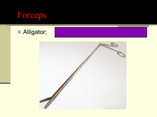 Forceps
 Alligator:
 
