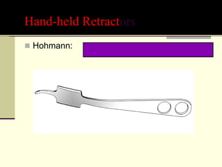 Hand-held Retractors
 Hohmann:
 