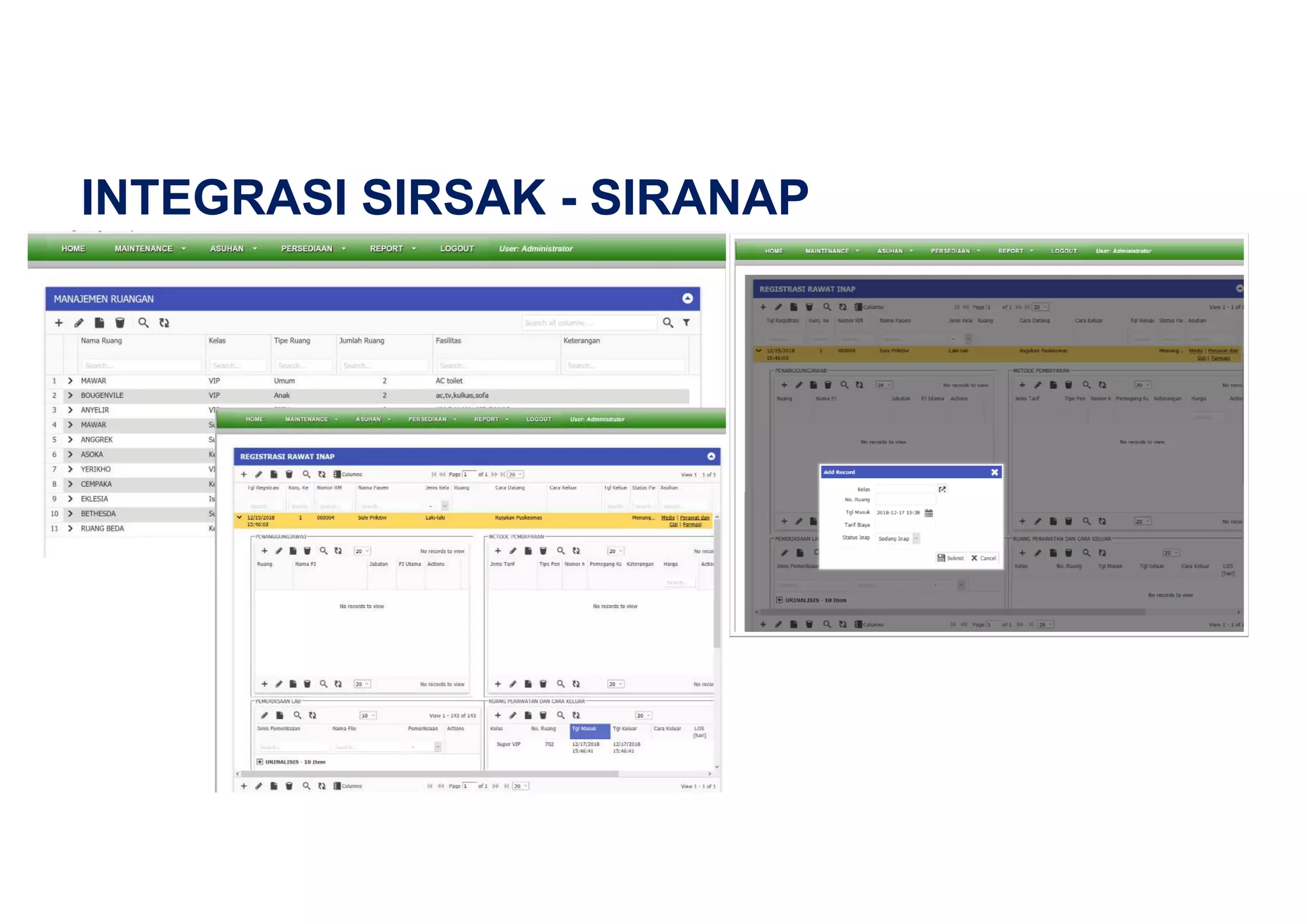 INTEGRASI SIRSAK - SIRANAP
 