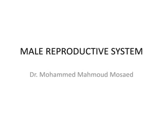 MALE REPRODUCTIVE SYSTEM
Dr. Mohammed Mahmoud Mosaed
 