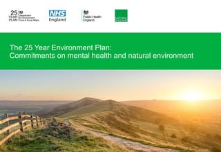 The 25 Year Environment Plan:
Commitments on mental health and natural environment
 
