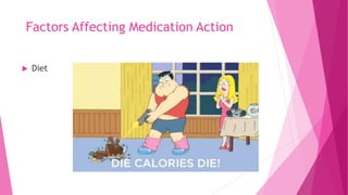 Factors Affecting Medication Action
 Diet
 
