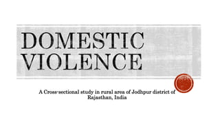 A Cross-sectional study in rural area of Jodhpur district of
Rajasthan, India
 