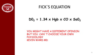 FICK`S EQUATION
16
D02 = 1.34 x Hgb x CO x Sa02
YOU MIGHT HAVE A DIFFERENT OPINION
BUT YOU CAN`T CHOOSE YOUR OWN
PHYSIOLOGY
KEVIN WARD MD
 
