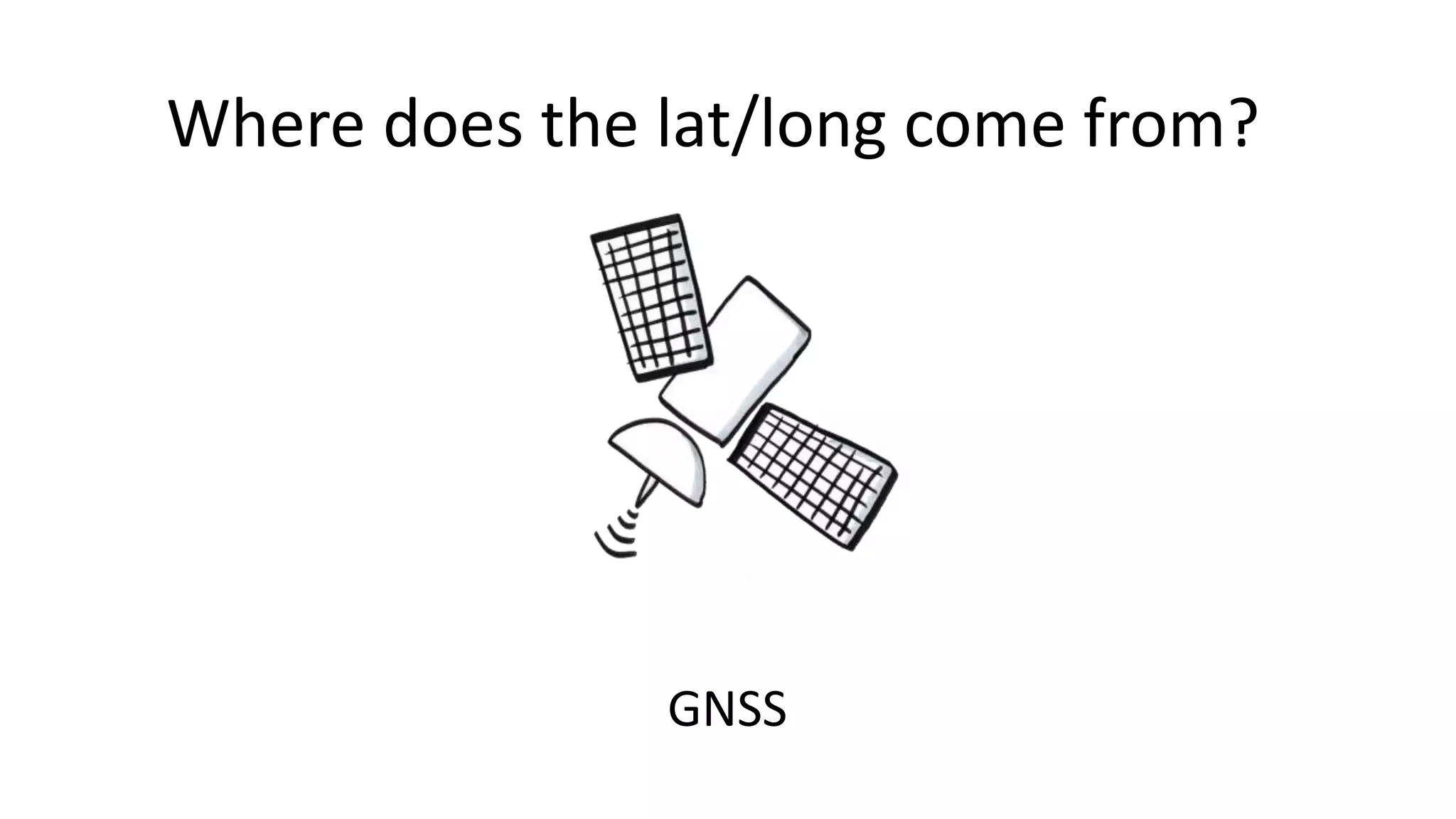 GNSS
Where does the lat/long come from?
 