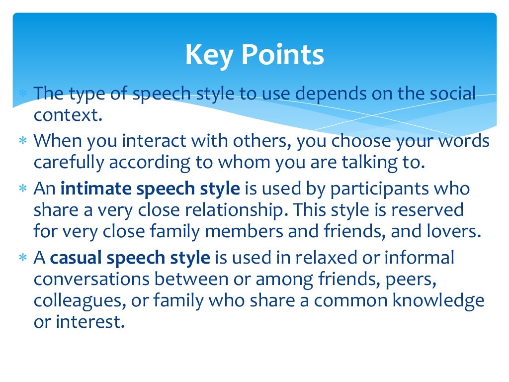 Oral Communication Intimate And Casual Speech Style 2 