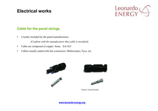 Photovoltaic Training Course - Module 2.3 - Electrical installation | PPTX