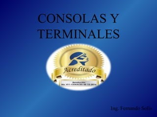 CONSOLAS Y
TERMINALES
Ing. Fernando Solis
 