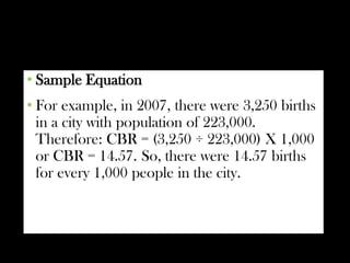 Unit: 6 Demographic Rates and Ratios vital statistics | PDF