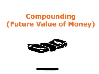 Dr Raju Indukoori 1
Compounding
(Future Value of Money)
S S N Raju Indukoori
 