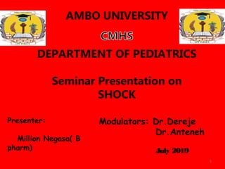 July 2019
Modulators: Dr.Dereje
Dr.Anteneh
Presenter:
Million Negasa( B
pharm)
1
 