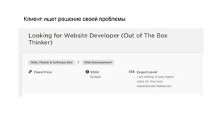Клиент ищет решение своей проблемы
 