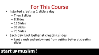 Link Profit System Training
For This Course
• I started creating 1 slide a day
– Then 3 slides
– 8 Slides
– 16 Slides
– 33 slides
– 75 Slides
• Each day I got better at creating slides
– I got a rush and enjoyment from getting better at creating
slides
 