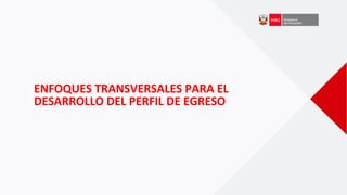 ENFOQUES TRANSVERSALES PARA EL
DESARROLLO DEL PERFIL DE EGRESO
 