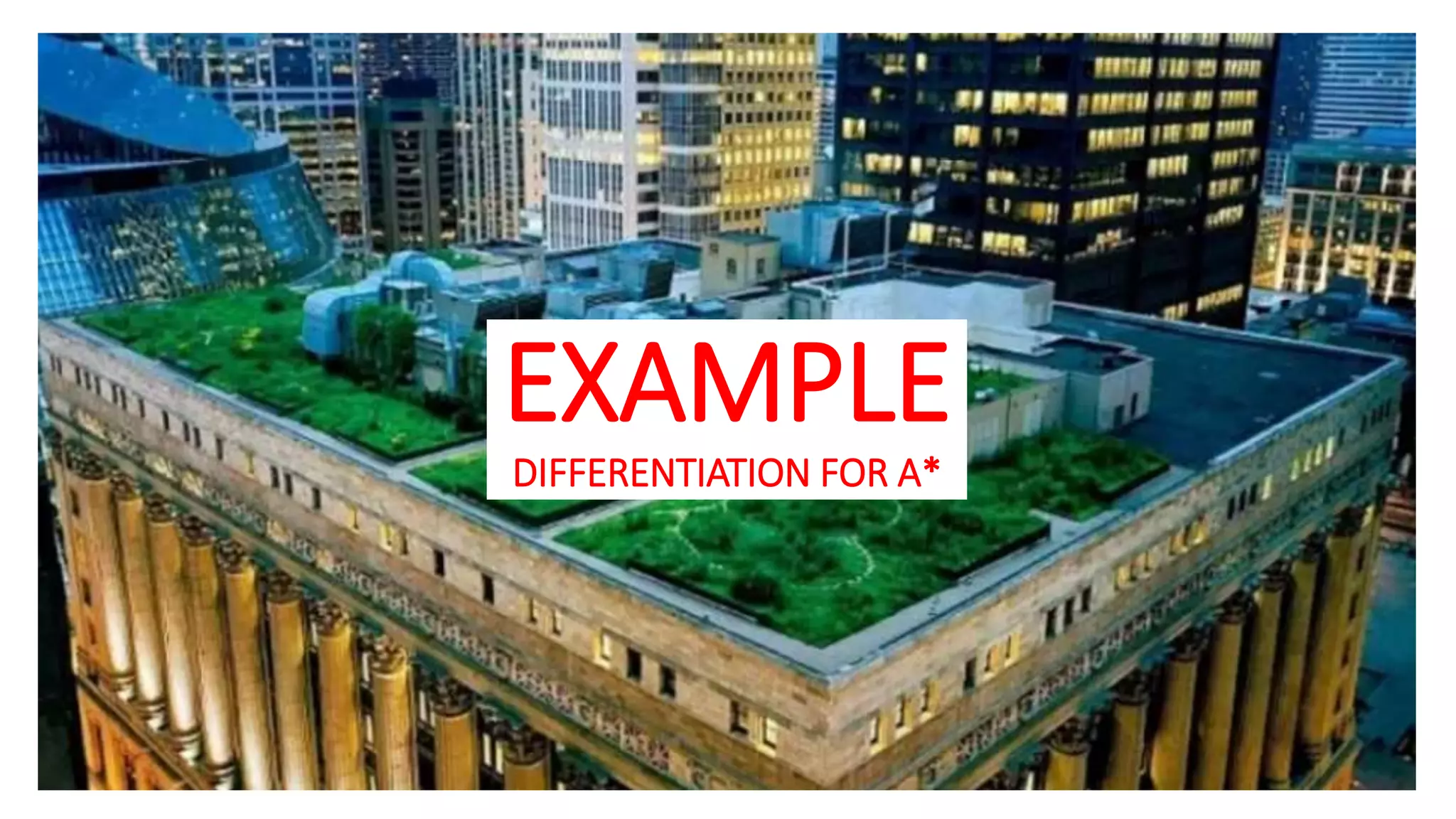 EXAMPLE
DIFFERENTIATION FOR A*
 