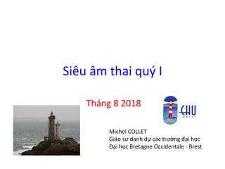 Siêu âm thai quý I
Tháng 8 2018
Michel COLLET
Giáo sư danh dự các trường đại học
Đại học Bretagne Occidentale - Brest
 