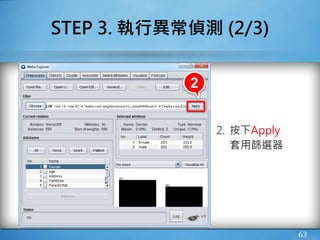 2. 按下Apply
套用篩選器
63
STEP 3. 執行異常偵測 (2/3)
2
 
