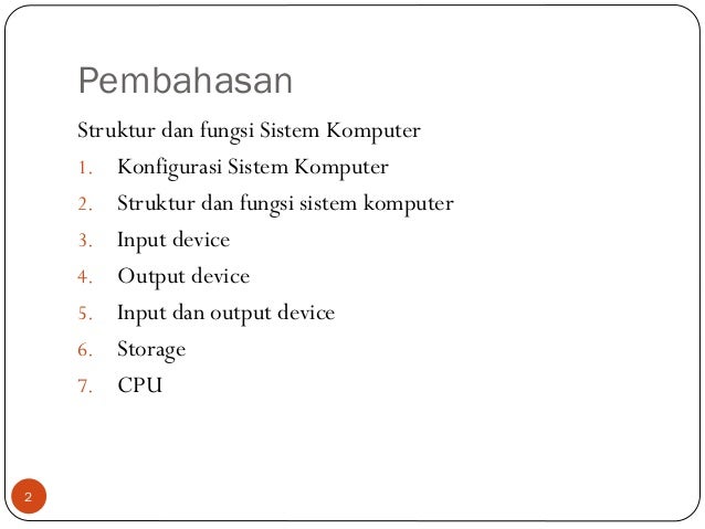 Sistem Informasi Struktur Dan Fungsi Sistem Komputer