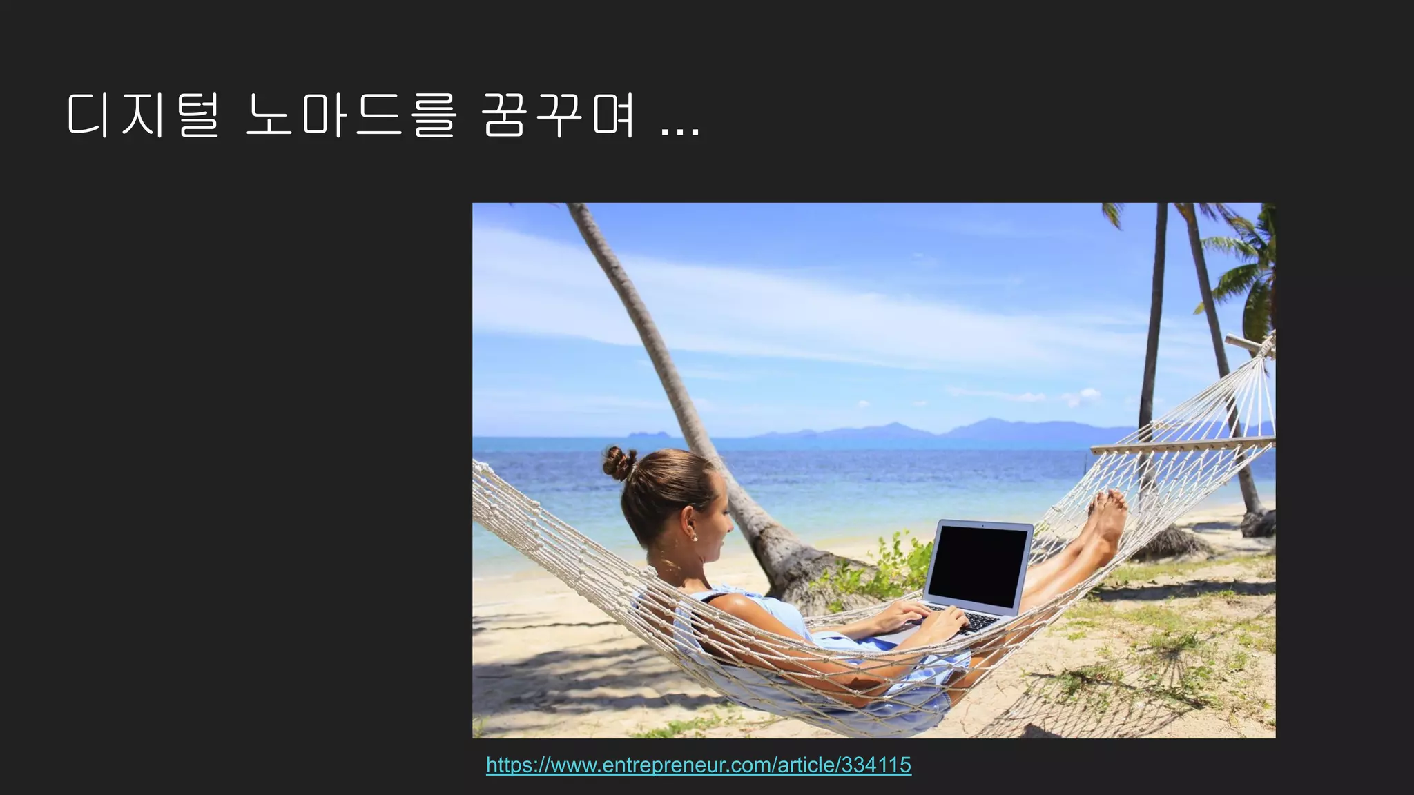 디지털 노마드를 꿈꾸며 ...
https://www.entrepreneur.com/article/334115
 