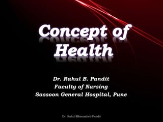 Dr. Rahul B. Pandit
Faculty of Nursing
Sassoon General Hospital, Pune
Dr. Rahul Bhausaheb Pandit
 