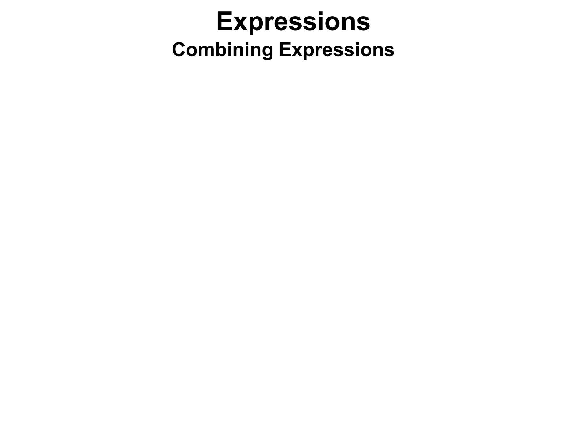 Expressions
Combining Expressions
 