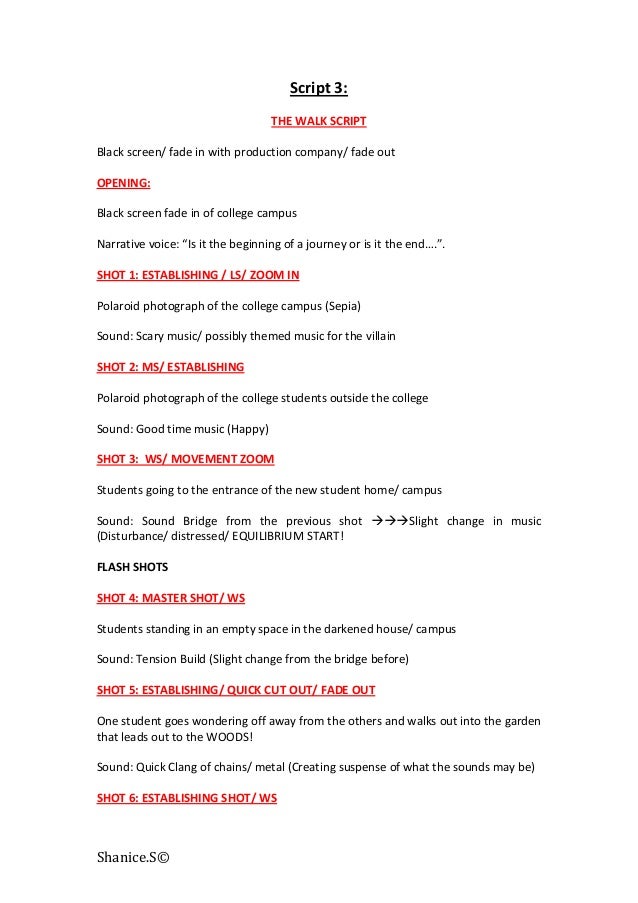 2.1 my responsibility of script writing changes