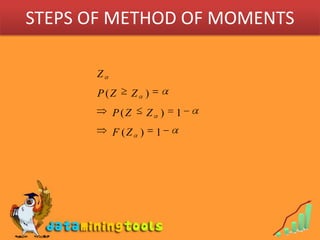 STEPS OF METHOD OF MOMENTS