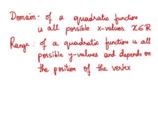 2.1 quadratics 11th sept