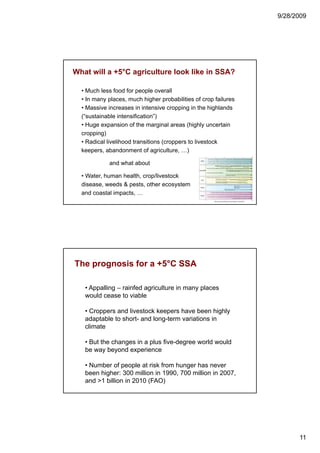 Four degrees and beyond: What might this mean for agriculture in sub-Saharan Africa?