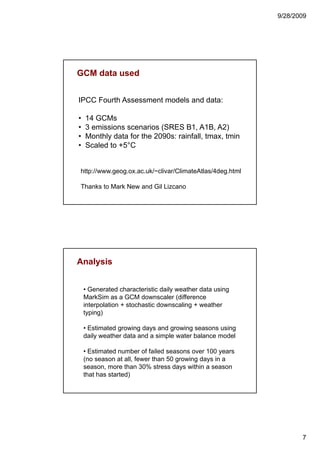 Four degrees and beyond: What might this mean for agriculture in sub-Saharan Africa?