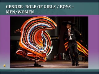 GENDER- ROLE OF GIRLS / BOYS –GENDER- ROLE OF GIRLS / BOYS –
MEN/WOMENMEN/WOMEN
 