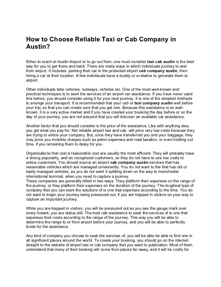 Austin Cab Company >> How To Choose Reliable Taxi Or Cab Company In Austin Austin Cab Company >> How To Choose Reliable Taxi Or Cab Company In Austin