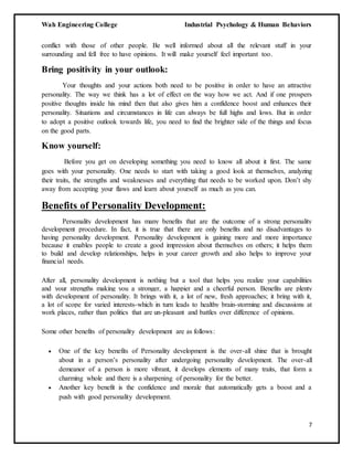 Well Developed Personality Personality,Personality Traits and Personality development | DOCX