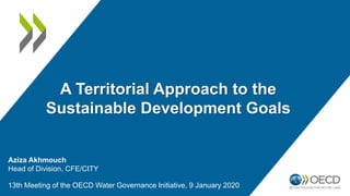 Aziza Akhmouch
Head of Division, CFE/CITY
13th Meeting of the OECD Water Governance Initiative, 9 January 2020
A Territorial Approach to the
Sustainable Development Goals
 