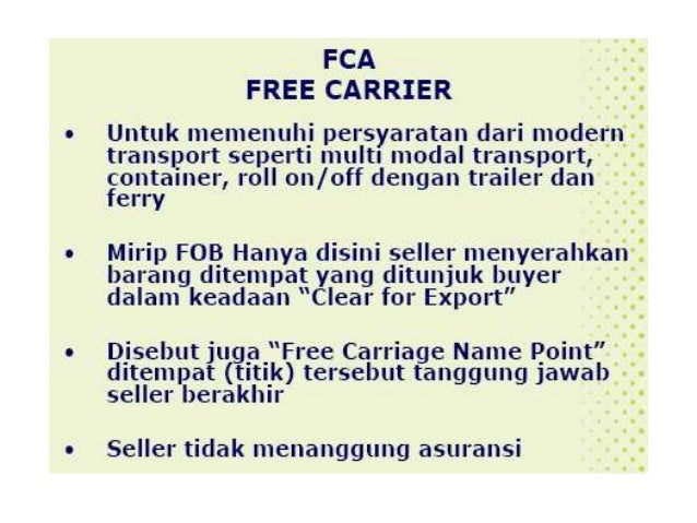 Syarat Penyerahan Barang Fob Destination Point Artinya
