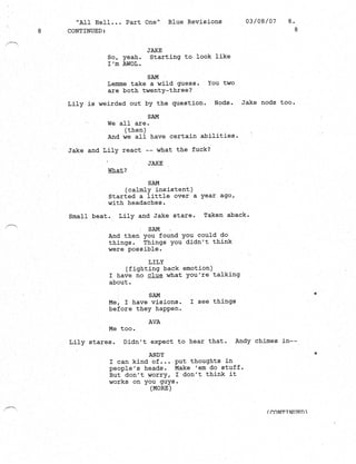 Supernatural 2.21 All Hell Breaks Loose: Part One Script