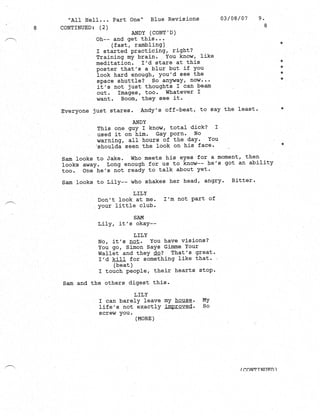 Supernatural 2.21 All Hell Breaks Loose: Part One Script