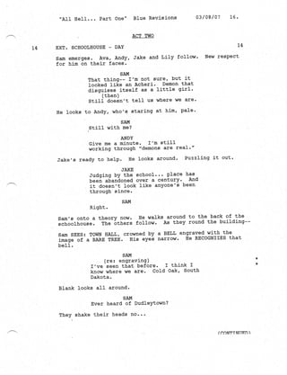 Supernatural 2.21 All Hell Breaks Loose: Part One Script