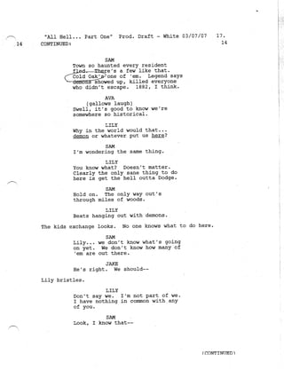 Supernatural 2.21 All Hell Breaks Loose: Part One Script