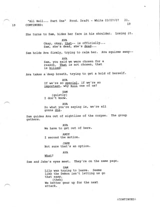 Supernatural 2.21 All Hell Breaks Loose: Part One Script