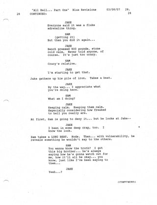 Supernatural 2.21 All Hell Breaks Loose: Part One Script