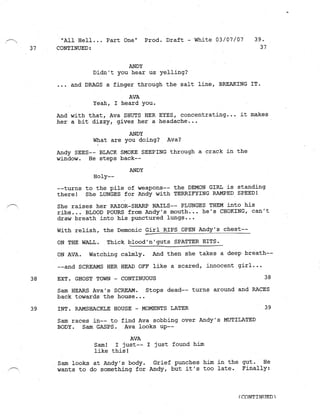 Supernatural 2.21 All Hell Breaks Loose: Part One Script